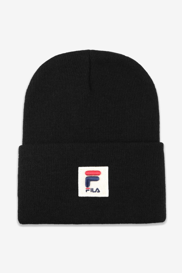 Black Cuffed Beanie Fila Outlets