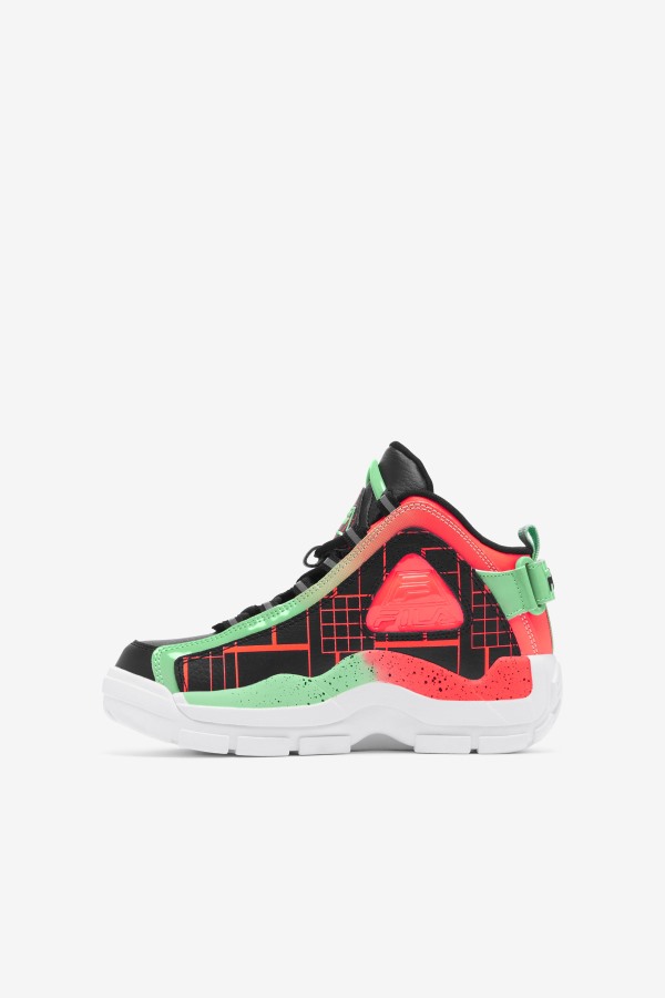 Fila Outlets Black/Fiery Coral/Green Ash Little Kids\' Grant Hill 2