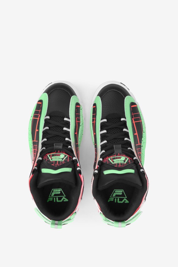 Fila Outlets Black/Fiery Coral/Green Ash Little Kids\' Grant Hill 2