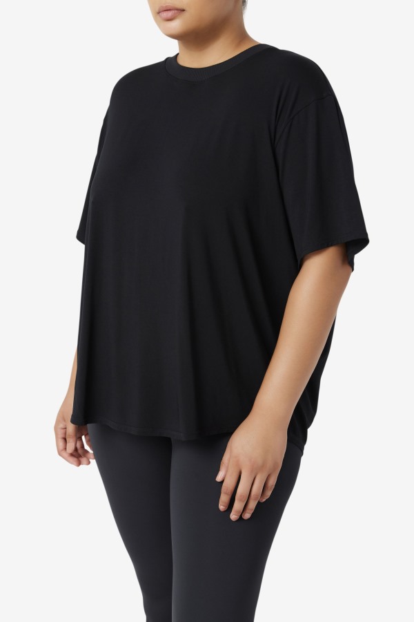Black Fila Outlets Fi-Lux Short Sleeve Top