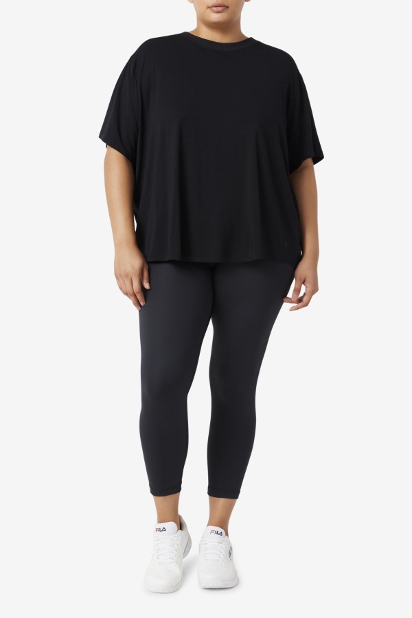 Black Fila Outlets Fi-Lux Short Sleeve Top