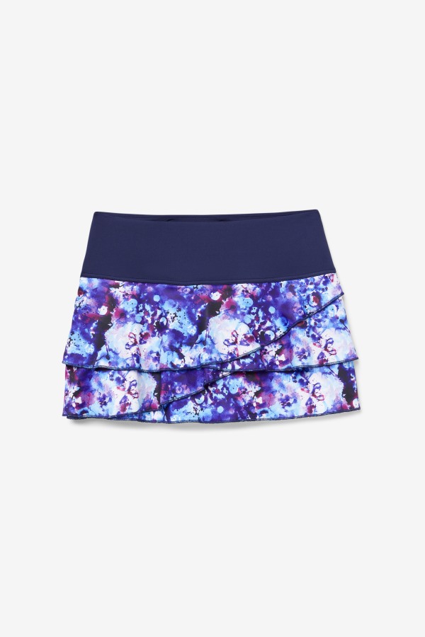 Fila Outlets Navy Print/Navy Pickleball Tiered Printed Skort