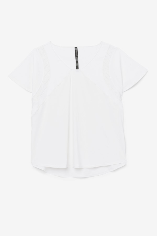 Fila Outlets Uplift Textured Short Sleeve Top White