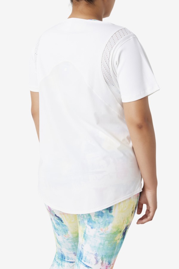 Fila Outlets Uplift Textured Short Sleeve Top White