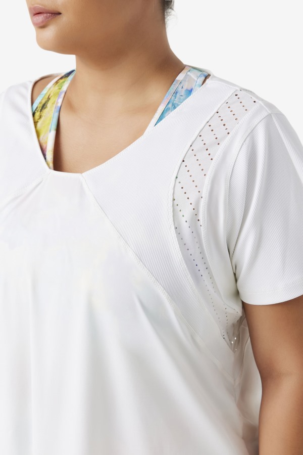 Fila Outlets Uplift Textured Short Sleeve Top White