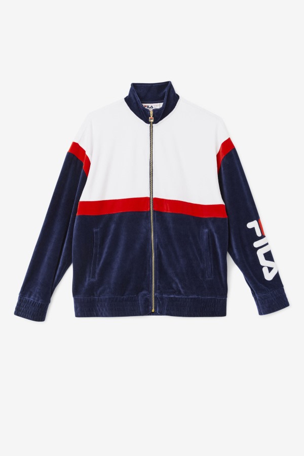 Mansur Velour Jacket Fila Outlets Navy/White/Red