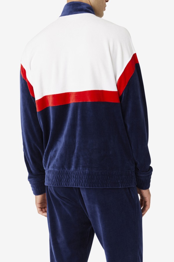 Mansur Velour Jacket Fila Outlets Navy/White/Red