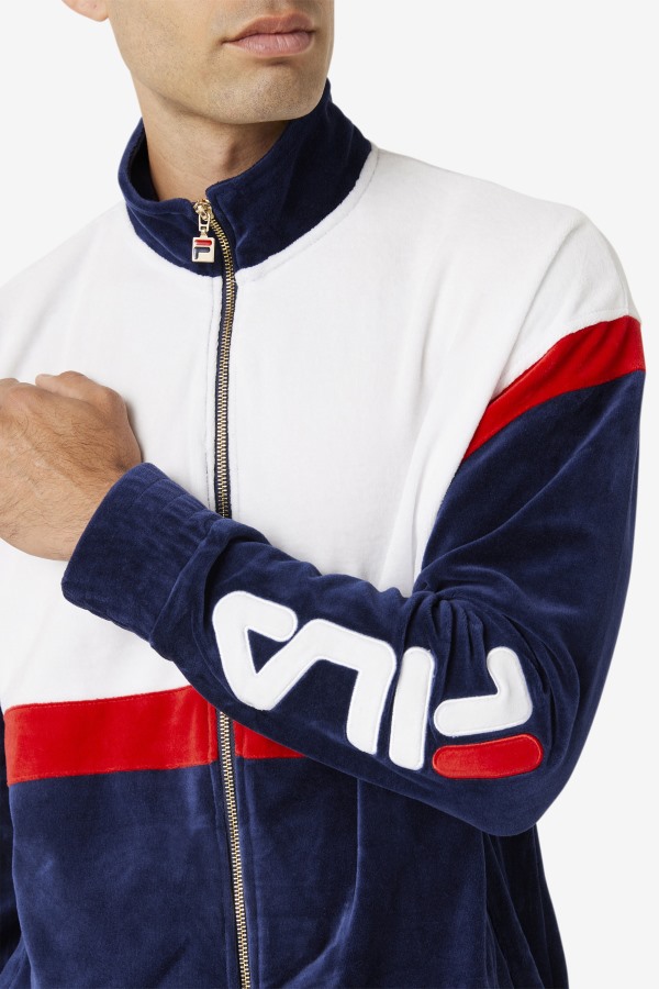 Mansur Velour Jacket Fila Outlets Navy/White/Red