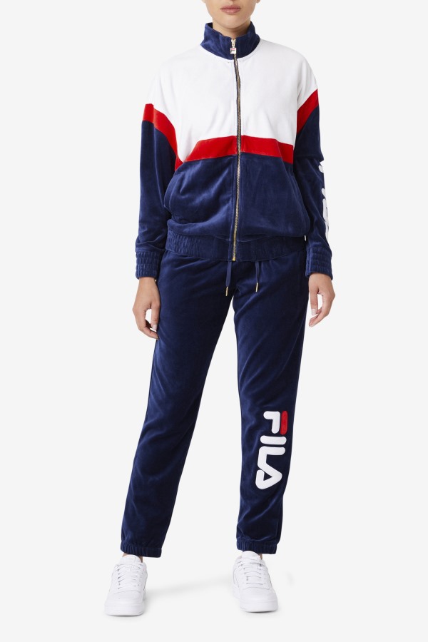 Mansur Velour Jacket Fila Outlets Navy/White/Red