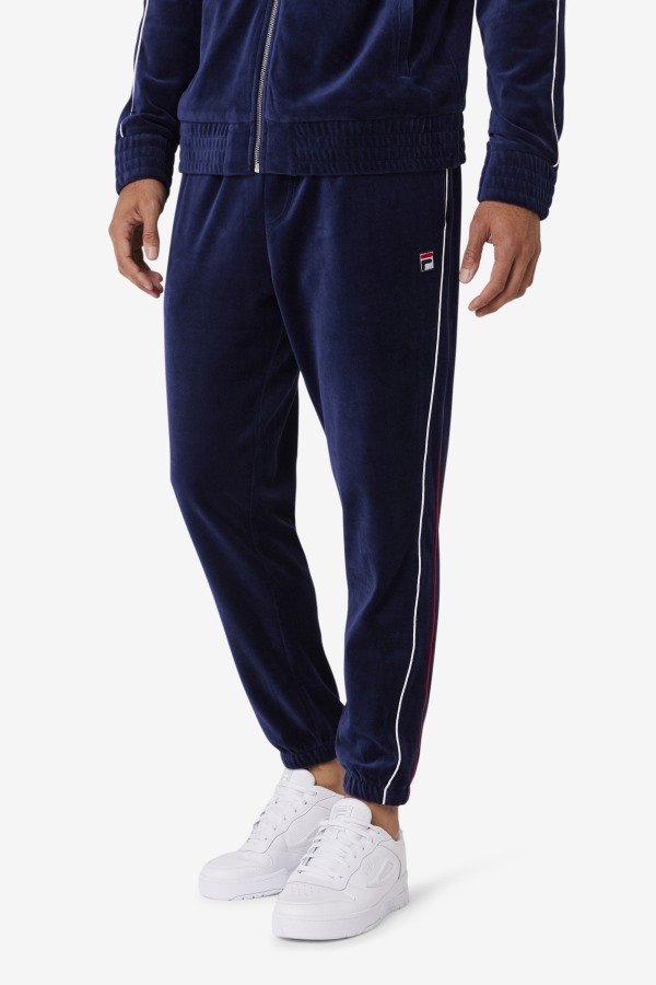 Navy/White/Red Fila Outlets Deverall Velour Pant