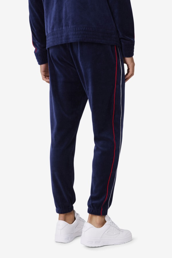 Navy/White/Red Fila Outlets Deverall Velour Pant