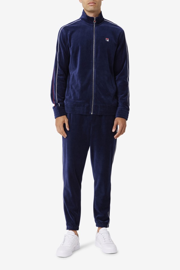 Navy/White/Red Fila Outlets Deverall Velour Pant