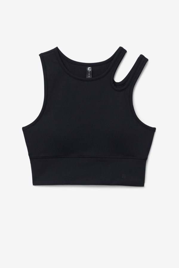 Fila Outlets Black Uplift Slice Crop Bra Top