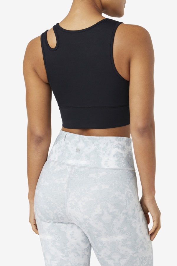 Fila Outlets Black Uplift Slice Crop Bra Top