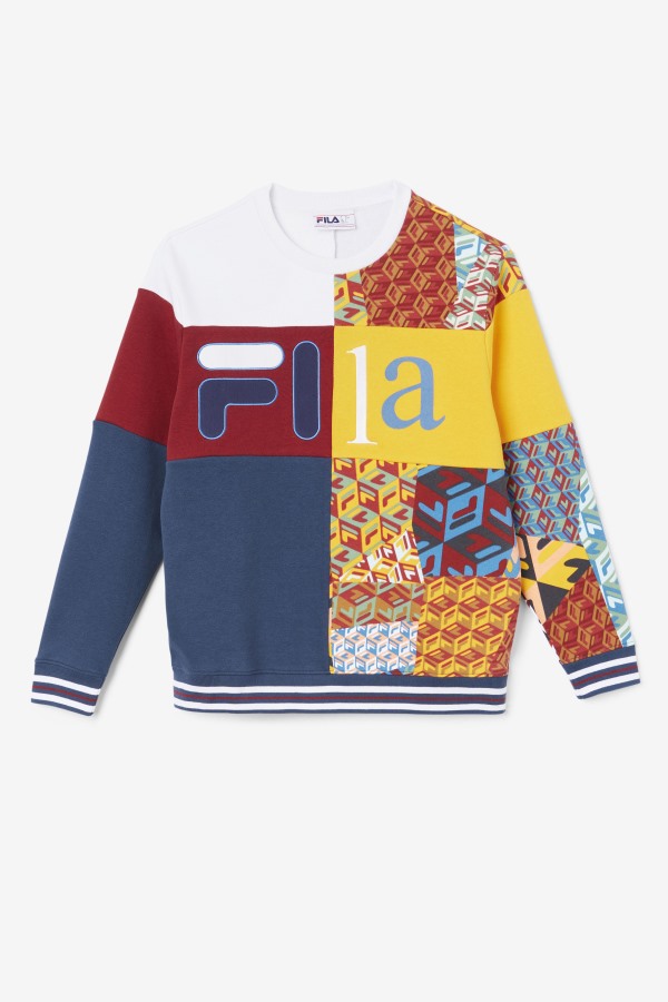 Fila Outlets Hansi Sweatshirt Ocean/Rhubarb/White
