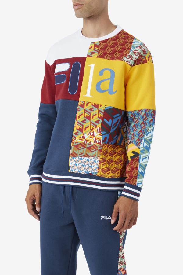 Fila Outlets Hansi Sweatshirt Ocean/Rhubarb/White