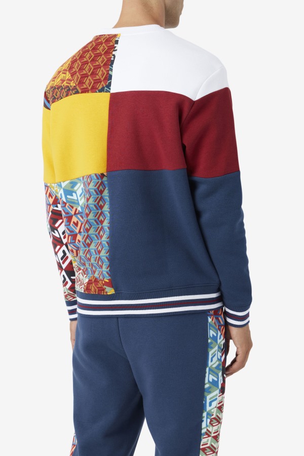 Fila Outlets Hansi Sweatshirt Ocean/Rhubarb/White