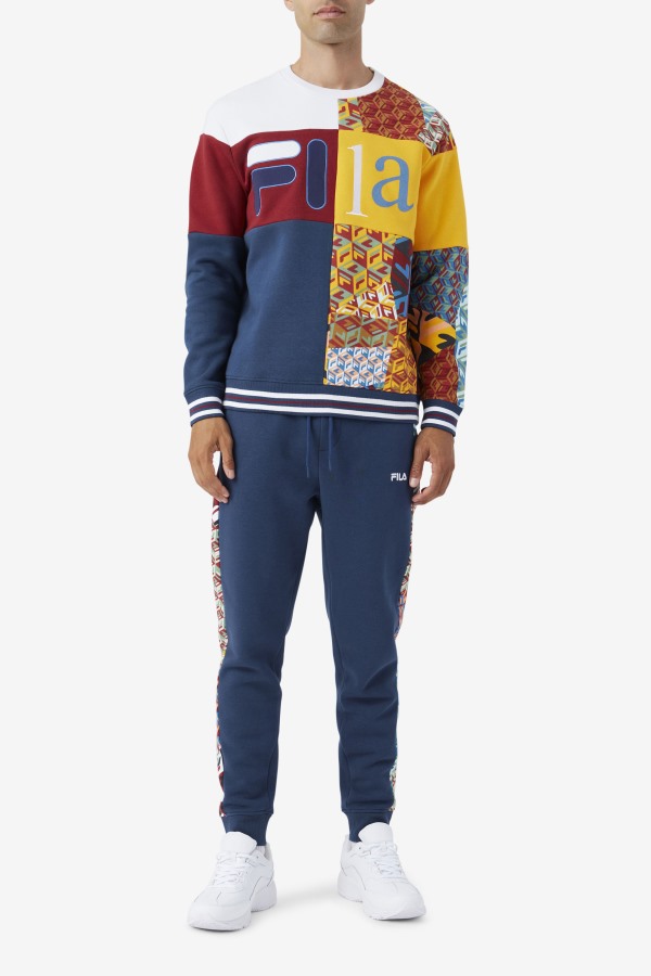 Fila Outlets Hansi Sweatshirt Ocean/Rhubarb/White