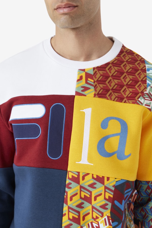 Fila Outlets Hansi Sweatshirt Ocean/Rhubarb/White
