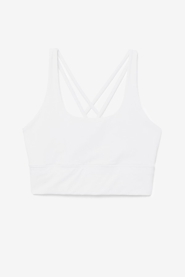 White Uplift Cross Back Bra Top Fila Outlets