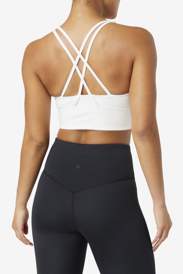 White Uplift Cross Back Bra Top Fila Outlets