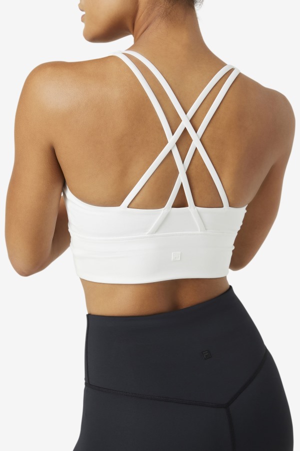 White Uplift Cross Back Bra Top Fila Outlets