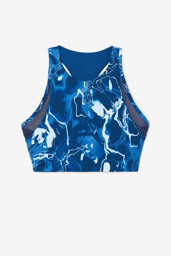 Uplift T-Back Sports Bra Navy Marble Fila Outlets