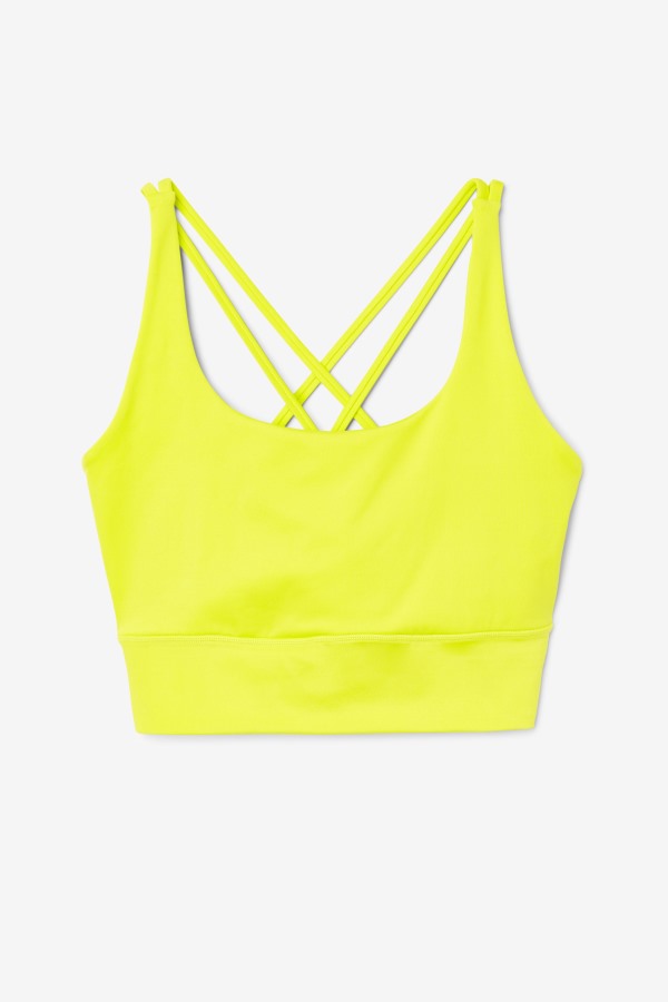 Fila Outlets Uplift Cross Back Bra Top Sulphur