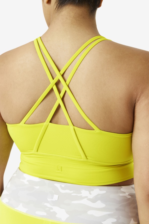Fila Outlets Uplift Cross Back Bra Top Sulphur