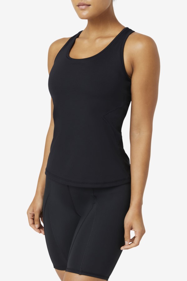 Black Uplift Open Racerback Tank Top Fila Outlets