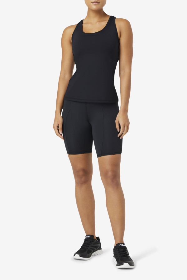 Black Uplift Open Racerback Tank Top Fila Outlets