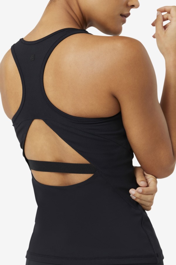 Black Uplift Open Racerback Tank Top Fila Outlets