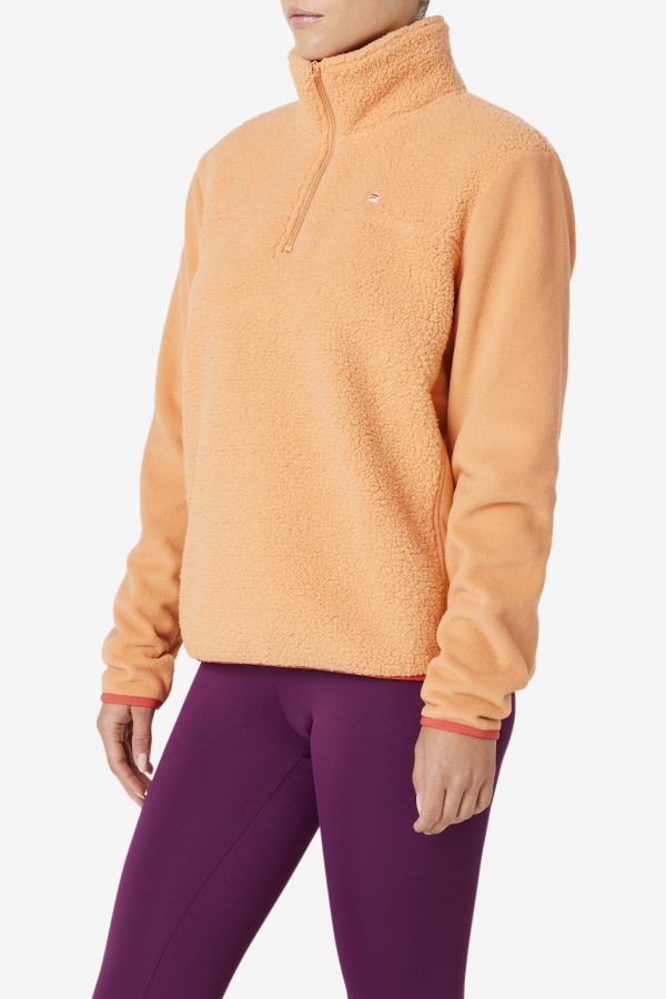 Orange/Cayenne Meadow Quarter Zip Pullover Fila Outlets