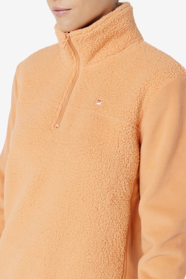 Orange/Cayenne Meadow Quarter Zip Pullover Fila Outlets
