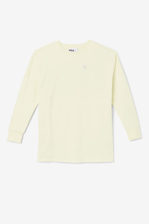 Tender Yellow Fila Outlets Janet Oversized Long Sleeve Tee