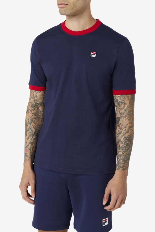 Marconi Ringer Tee Peacoat/Red Fila Outlets