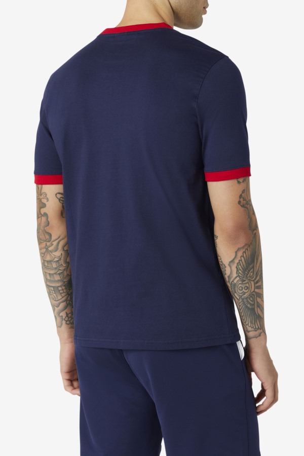 Marconi Ringer Tee Peacoat/Red Fila Outlets