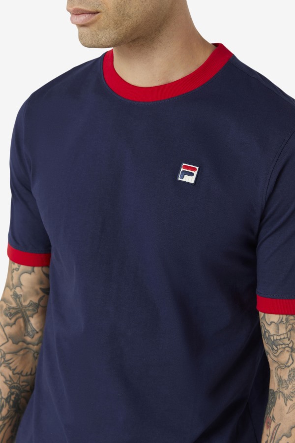 Marconi Ringer Tee Peacoat/Red Fila Outlets
