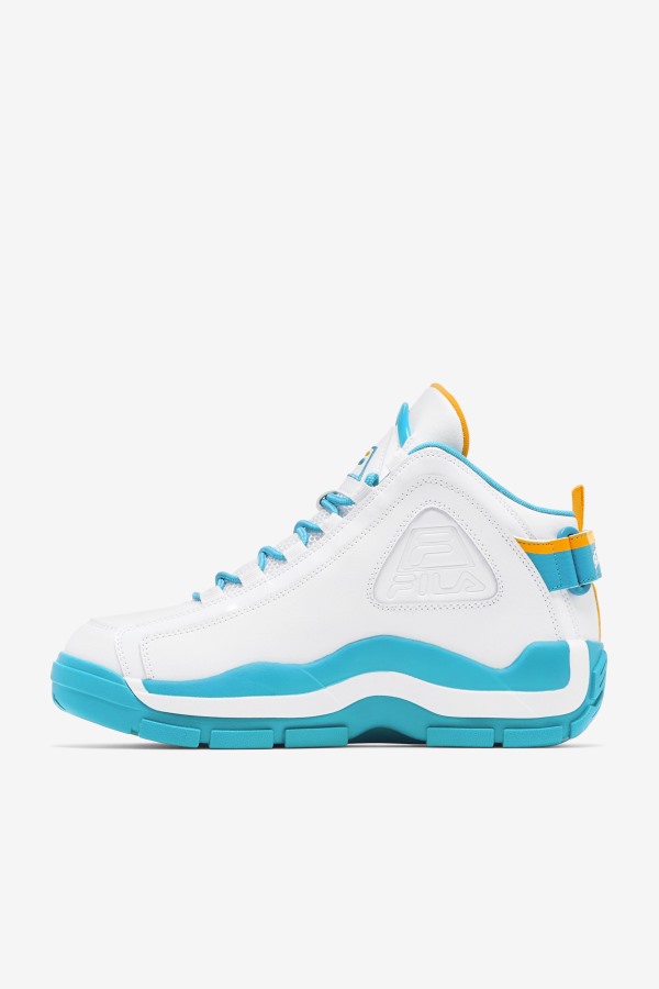 White/Teal/Zinnia Fila Outlets Men\'s Grant Hill 2 x Semi-Pro