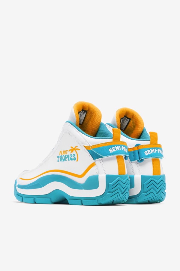White/Teal/Zinnia Fila Outlets Men\'s Grant Hill 2 x Semi-Pro