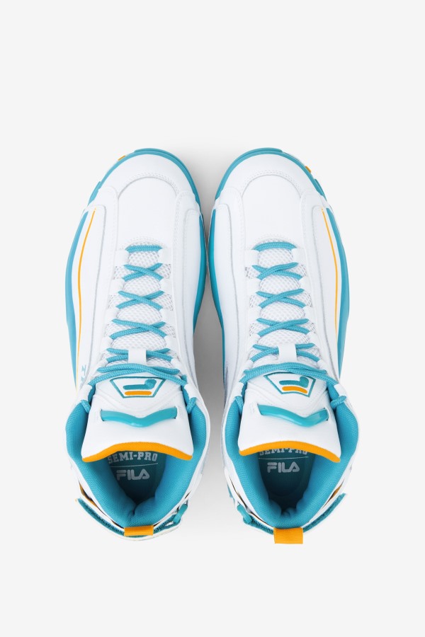 White/Teal/Zinnia Fila Outlets Men\'s Grant Hill 2 x Semi-Pro