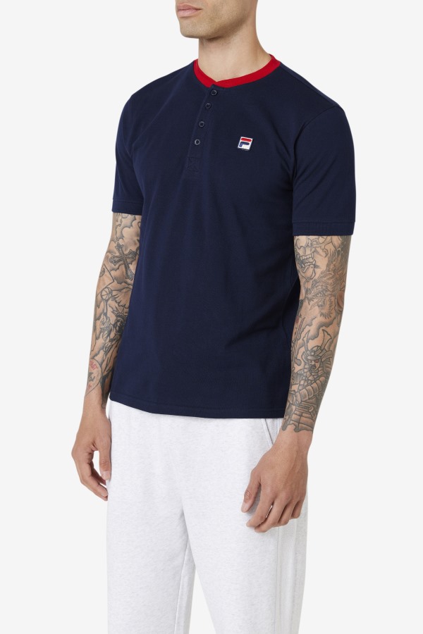 Navy/Red Ralph Henley Fila Outlets
