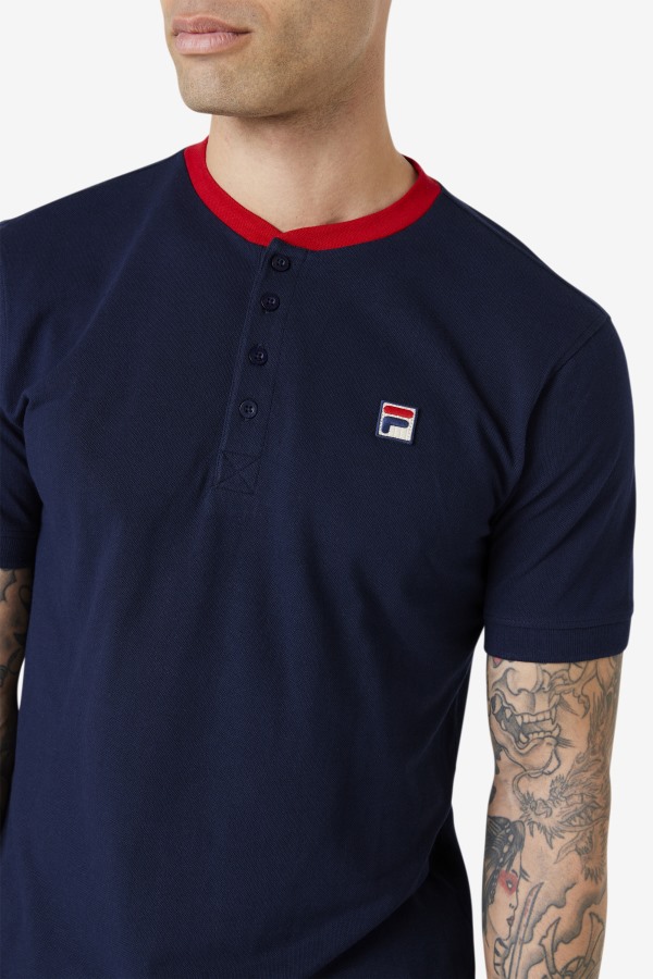 Navy/Red Ralph Henley Fila Outlets
