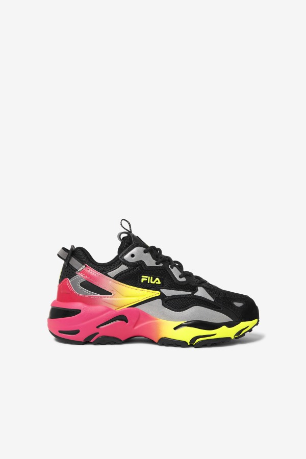 Fila Outlets Black/Yellow/Deep Pink Big Kids' Ray Tracer Apex