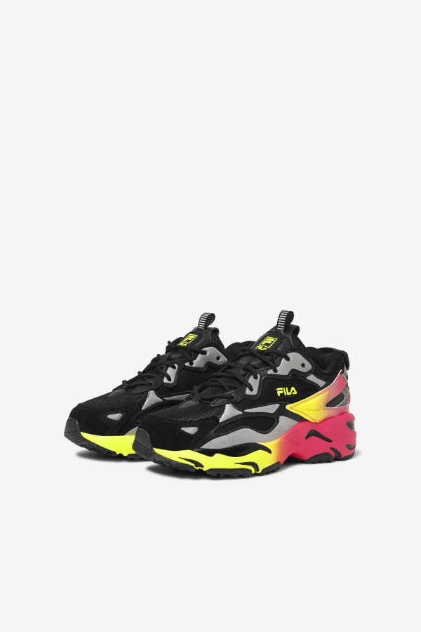 Fila Outlets Black/Yellow/Deep Pink Big Kids\' Ray Tracer Apex
