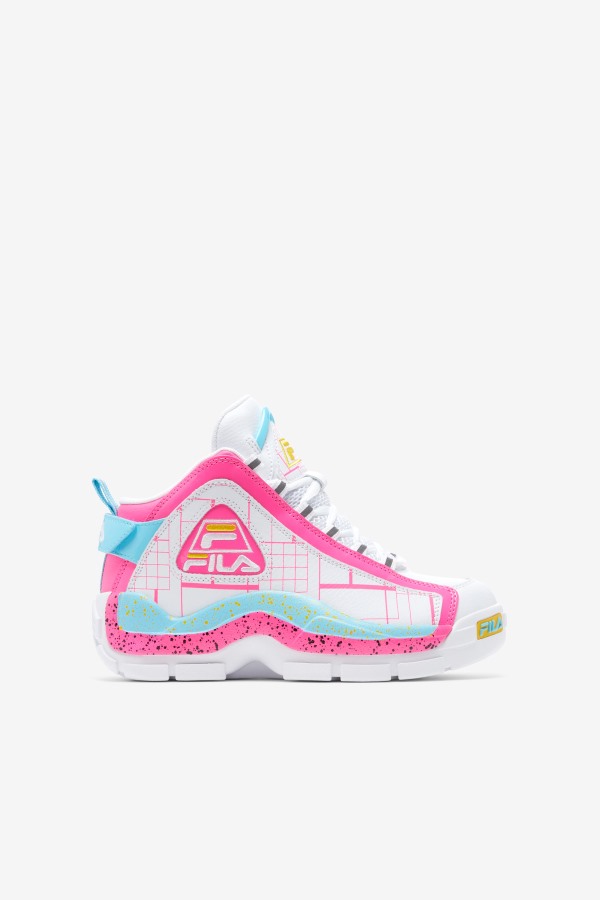 Big Kids' Grant Hill 2 Fila Outlets White/Pink/Bluefish