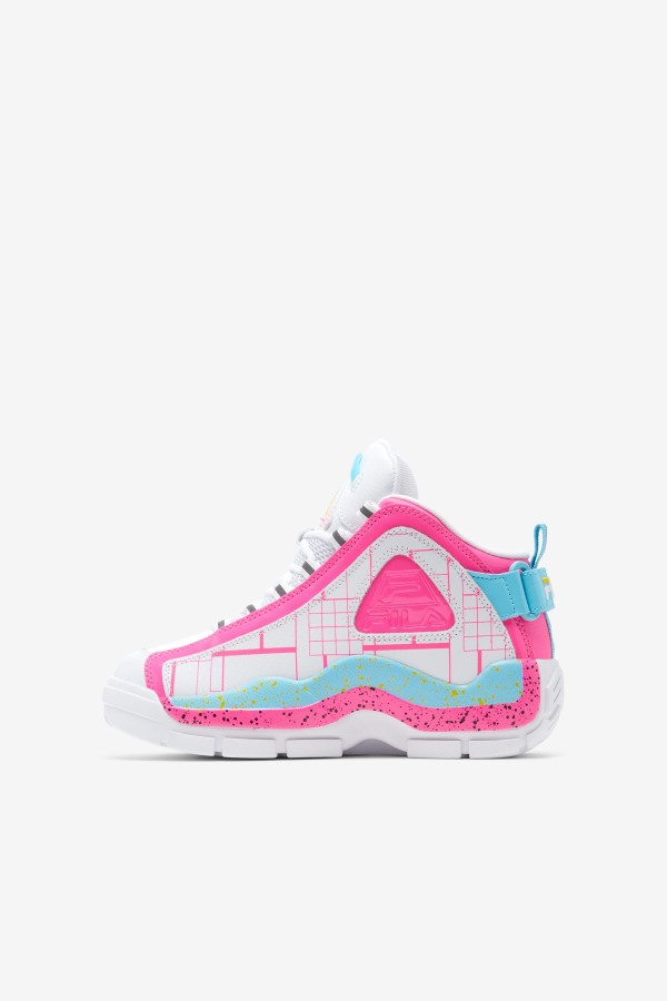 Big Kids\' Grant Hill 2 Fila Outlets White/Pink/Bluefish