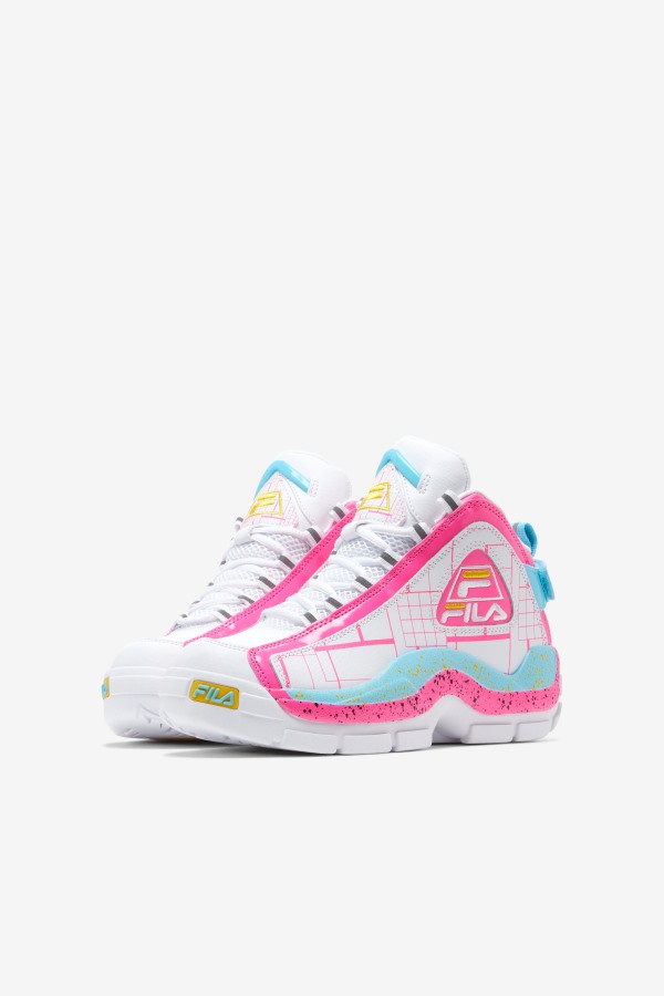Big Kids\' Grant Hill 2 Fila Outlets White/Pink/Bluefish