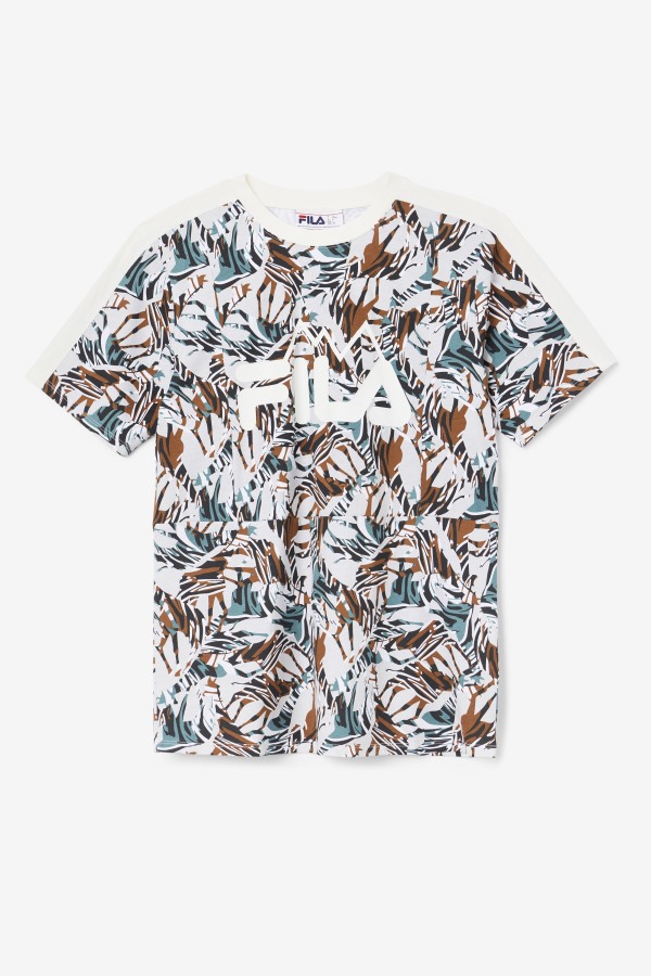 Nataly Boyfriend Tee Fila Outlets Egret/Stormy/Deep Lake Print