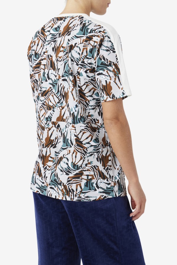 Nataly Boyfriend Tee Fila Outlets Egret/Stormy/Deep Lake Print